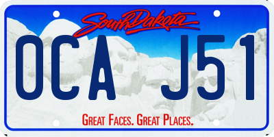SD license plate 0CAJ51