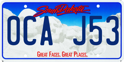 SD license plate 0CAJ53