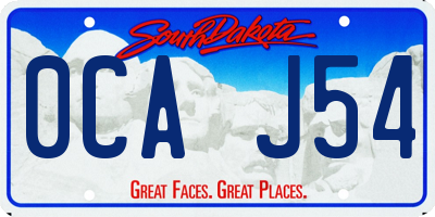 SD license plate 0CAJ54