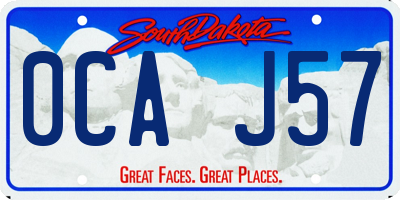 SD license plate 0CAJ57