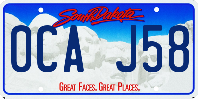 SD license plate 0CAJ58