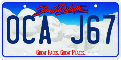 SD license plate 0CAJ67