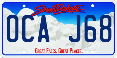 SD license plate 0CAJ68