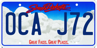 SD license plate 0CAJ72