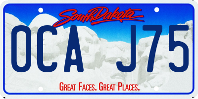 SD license plate 0CAJ75