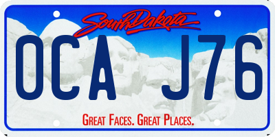 SD license plate 0CAJ76