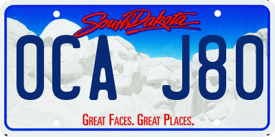 SD license plate 0CAJ80