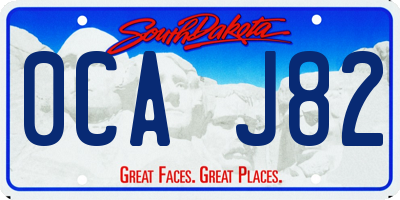 SD license plate 0CAJ82