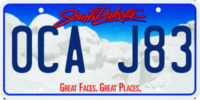SD license plate 0CAJ83