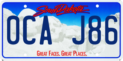 SD license plate 0CAJ86