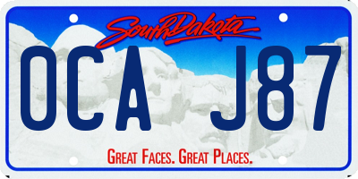 SD license plate 0CAJ87