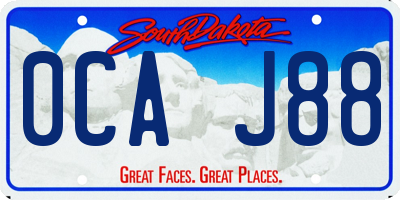 SD license plate 0CAJ88