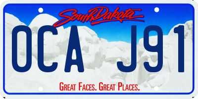 SD license plate 0CAJ91