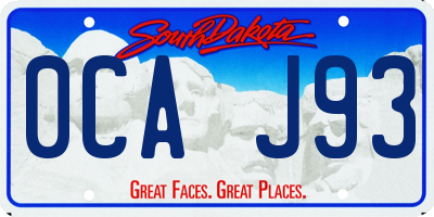 SD license plate 0CAJ93