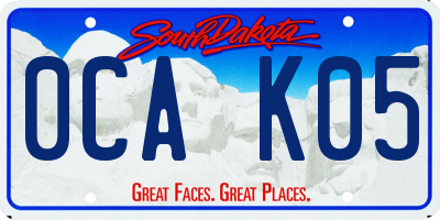 SD license plate 0CAK05