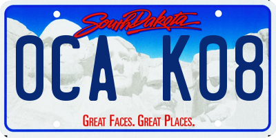 SD license plate 0CAK08