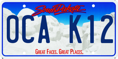 SD license plate 0CAK12