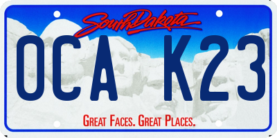 SD license plate 0CAK23