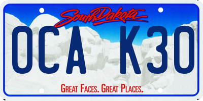 SD license plate 0CAK30