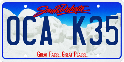 SD license plate 0CAK35
