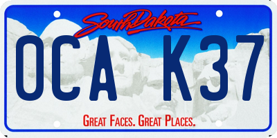 SD license plate 0CAK37