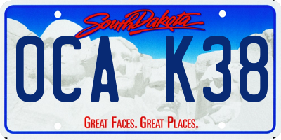 SD license plate 0CAK38