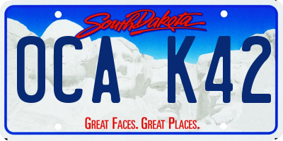 SD license plate 0CAK42