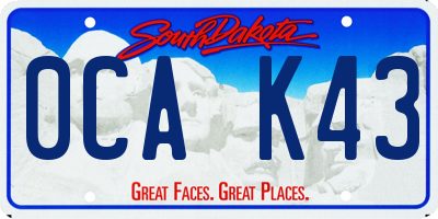 SD license plate 0CAK43