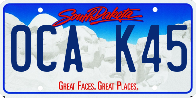 SD license plate 0CAK45