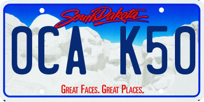 SD license plate 0CAK50
