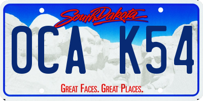 SD license plate 0CAK54