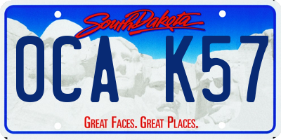 SD license plate 0CAK57
