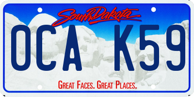 SD license plate 0CAK59