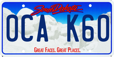 SD license plate 0CAK60