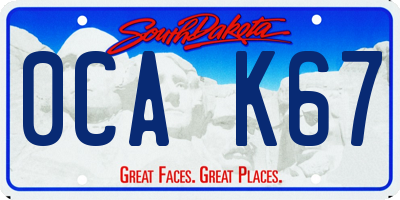SD license plate 0CAK67