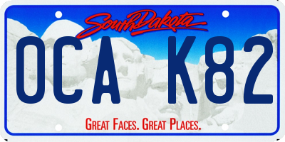 SD license plate 0CAK82
