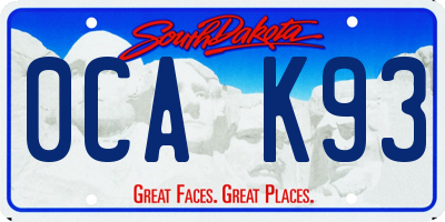 SD license plate 0CAK93