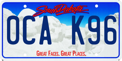 SD license plate 0CAK96