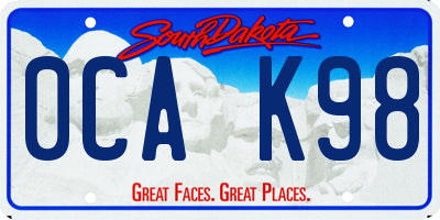 SD license plate 0CAK98