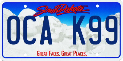 SD license plate 0CAK99