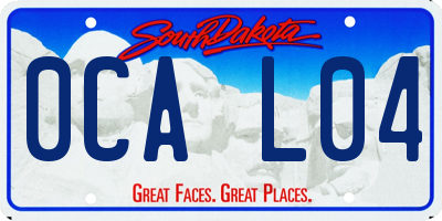 SD license plate 0CAL04