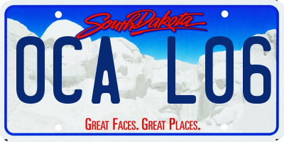 SD license plate 0CAL06
