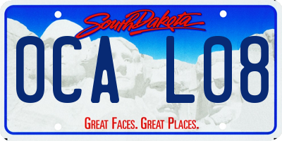 SD license plate 0CAL08
