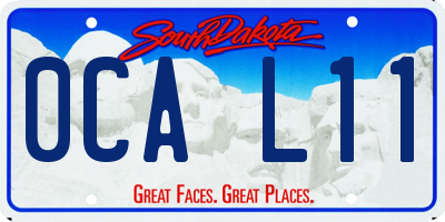 SD license plate 0CAL11