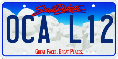 SD license plate 0CAL12