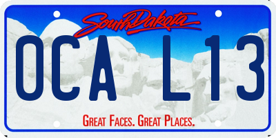 SD license plate 0CAL13