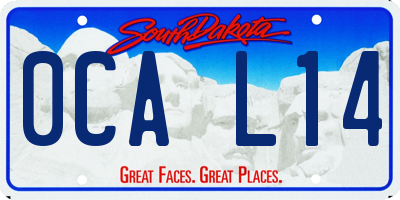 SD license plate 0CAL14