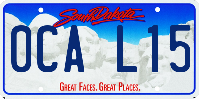 SD license plate 0CAL15