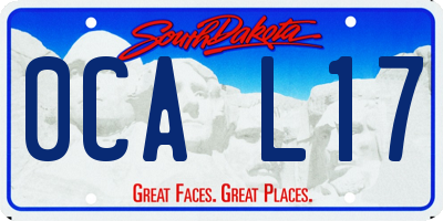 SD license plate 0CAL17