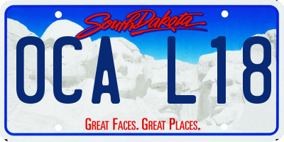 SD license plate 0CAL18